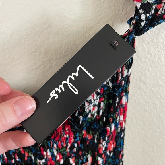 NWT Lulu’s View from the Meadow Off the Shoulder Midi Dress Black Floral Size XL - Picture 10 of 11